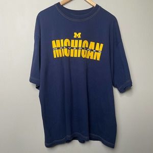 Starter Michigan Wolverine Navy Blue T-Shirt Men Sz L